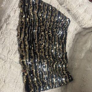 Black and Gold Sequin Skirt